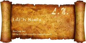 Léh Nimfa névjegykártya